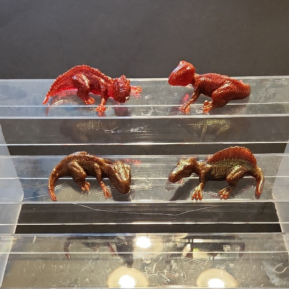 Reptile Figurine Set - Red and Brown